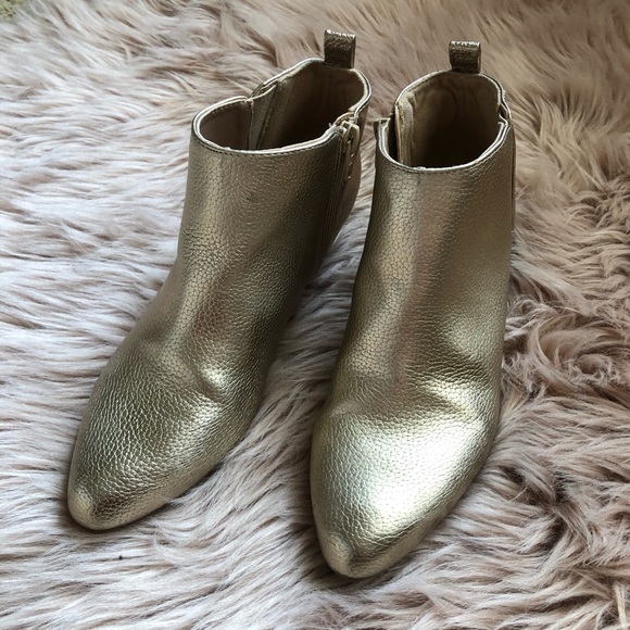 Metallic gold ankle booties - Picture 2 of 5